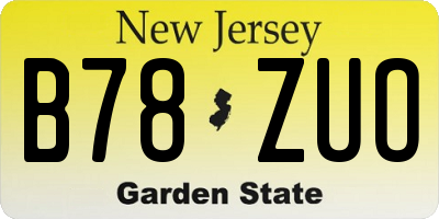 NJ license plate B78ZUO