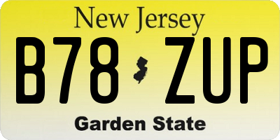 NJ license plate B78ZUP