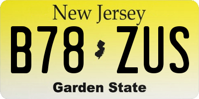 NJ license plate B78ZUS