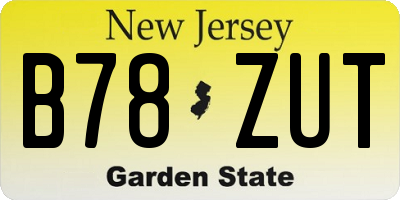 NJ license plate B78ZUT