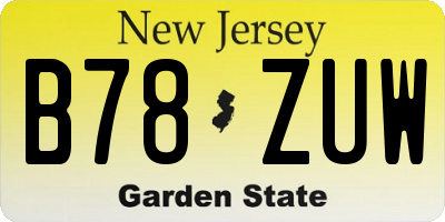 NJ license plate B78ZUW