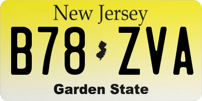 NJ license plate B78ZVA