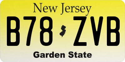 NJ license plate B78ZVB