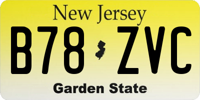 NJ license plate B78ZVC