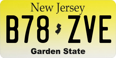 NJ license plate B78ZVE