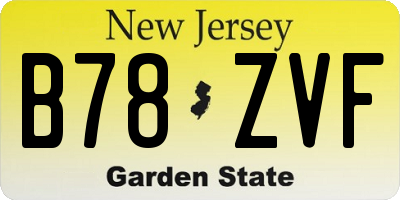 NJ license plate B78ZVF