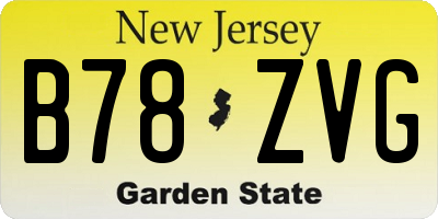 NJ license plate B78ZVG