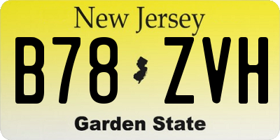 NJ license plate B78ZVH