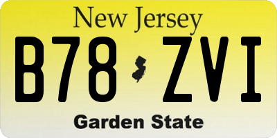 NJ license plate B78ZVI