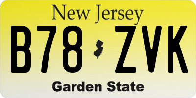 NJ license plate B78ZVK