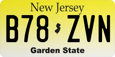 NJ license plate B78ZVN