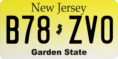 NJ license plate B78ZVO