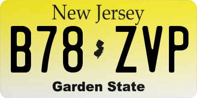 NJ license plate B78ZVP