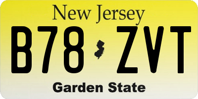 NJ license plate B78ZVT