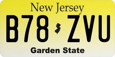 NJ license plate B78ZVU