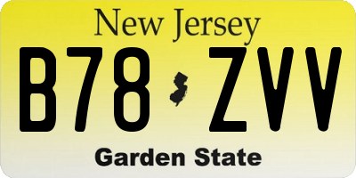 NJ license plate B78ZVV