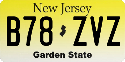 NJ license plate B78ZVZ