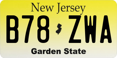 NJ license plate B78ZWA