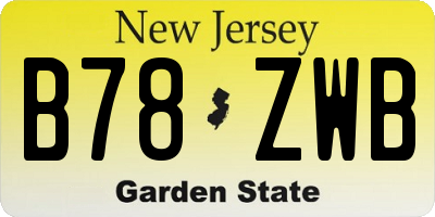 NJ license plate B78ZWB