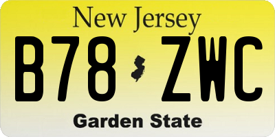 NJ license plate B78ZWC