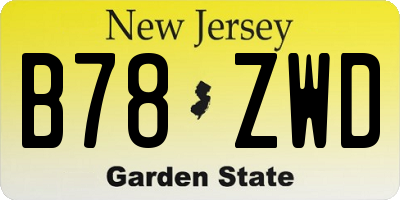 NJ license plate B78ZWD