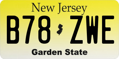 NJ license plate B78ZWE