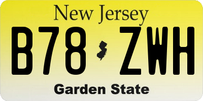 NJ license plate B78ZWH