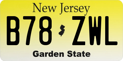 NJ license plate B78ZWL