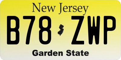 NJ license plate B78ZWP