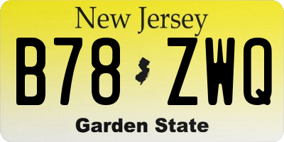 NJ license plate B78ZWQ