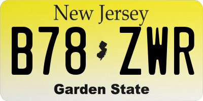 NJ license plate B78ZWR