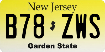 NJ license plate B78ZWS