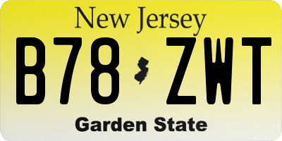 NJ license plate B78ZWT