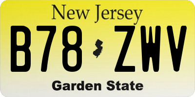 NJ license plate B78ZWV