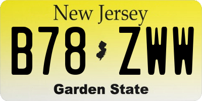 NJ license plate B78ZWW