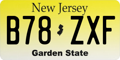 NJ license plate B78ZXF