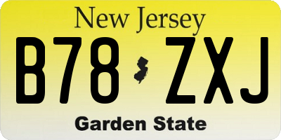 NJ license plate B78ZXJ