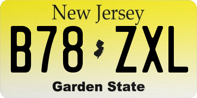 NJ license plate B78ZXL