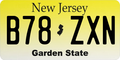 NJ license plate B78ZXN