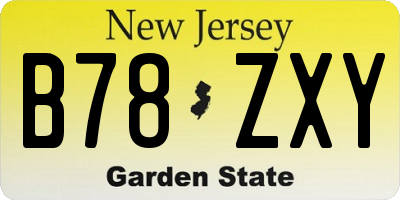 NJ license plate B78ZXY