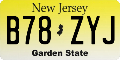 NJ license plate B78ZYJ