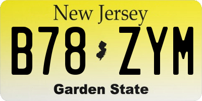 NJ license plate B78ZYM