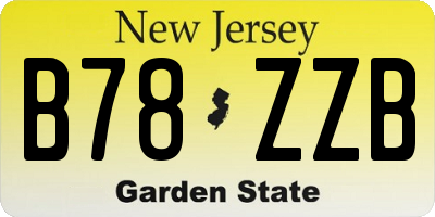 NJ license plate B78ZZB