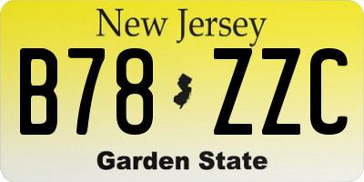 NJ license plate B78ZZC