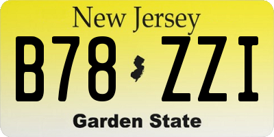 NJ license plate B78ZZI