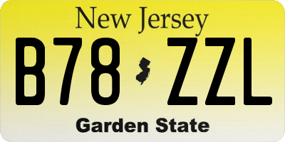 NJ license plate B78ZZL