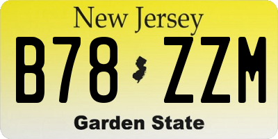 NJ license plate B78ZZM
