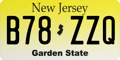 NJ license plate B78ZZQ