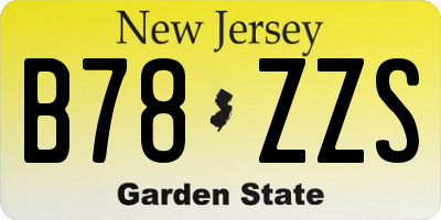 NJ license plate B78ZZS