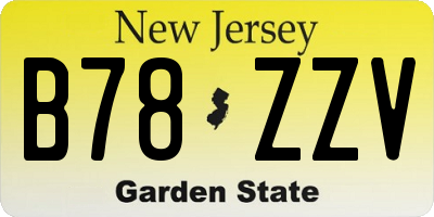 NJ license plate B78ZZV
